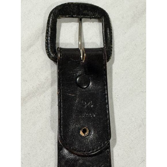 Vintage Horsehair Belt Mens Size 34 Black Leather Braided Unisex